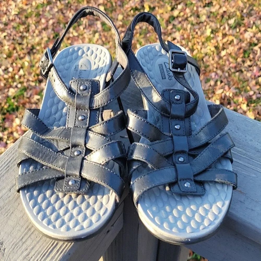 Clarks Shelba Jacoby black sandals size 10